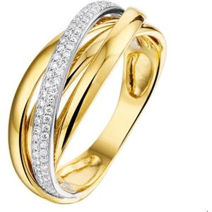 Quickjewels Huiscollectie Goud ring diamant 0.22ct h si 14K bicolor goud geel/wit 4207468 Quickjewels Huiscollectie Goud ring diamant 0.22ct h si 14K bicolor goud geel/wit 4207468