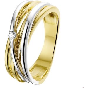Quickjewels Huiscollectie Goud ring diamant 0.04ct h si 14K bicolor goud geel/wit 4207683 Quickjewels Huiscollectie Goud ring diamant 0.04ct h si 14K bicolor goud geel/wit 4207683