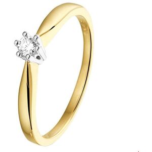 Quickjewels Huiscollectie Goud ring diamant 0.08ct h si 14K bicolor goud geel/wit 4207779 Quickjewels Huiscollectie Goud ring diamant 0.08ct h si 14K bicolor goud geel/wit 4207779