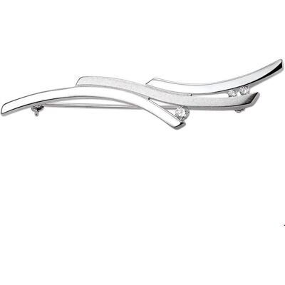 Quickjewels Huiscollectie Zilver broche zirkonia poli/mat zilver wit 1008079 Quickjewels Huiscollectie Zilver broche zirkonia poli/mat zilver wit 1008079