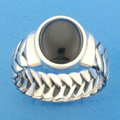 Quickjewels Huiscollectie Zilver ring oxi en onyx zilver geoxideerd 1101619 Quickjewels Huiscollectie Zilver ring oxi en onyx zilver geoxideerd 1101619