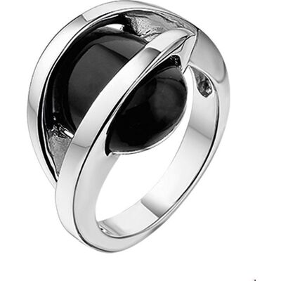Quickjewels Huiscollectie Zilver ring onyx zilver gerhodineerd 1316825 Quickjewels Huiscollectie Zilver ring onyx zilver gerhodineerd 1316825