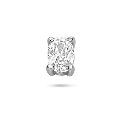 Quickjewels Huiscollectie Zilver Zilver Gerhodineerde flat back piercing ovaal zirkonia 4 mm 1342163 Quickjewels Huiscollectie Zilver Zilver Gerhodineerde flat back piercing ovaal zirkonia 4 mm 1342163