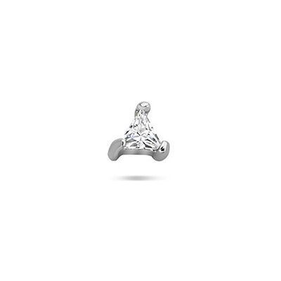 Quickjewels Huiscollectie Zilver Zilver Gerhodineerde flat back piercing driehoek zirkonia 3 mm 1342164 Quickjewels Huiscollectie Zilver Zilver Gerhodineerde flat back piercing driehoek zirkonia 3 mm 1342164
