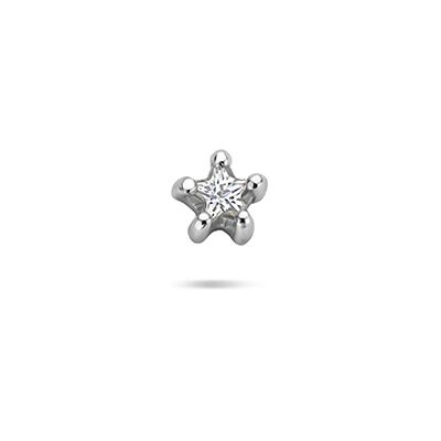 Quickjewels Huiscollectie Zilver Zilver Gerhodineerde flat back piercing ster zirkonia 1342165 Quickjewels Huiscollectie Zilver Zilver Gerhodineerde flat back piercing ster zirkonia 1342165