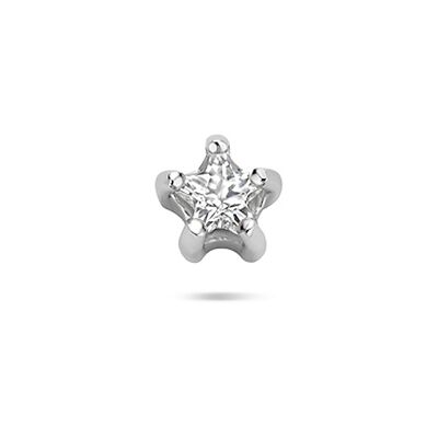 Quickjewels Huiscollectie Zilver Zilver Gerhodineerde flat back piercing ster zirkonia 1342166 Quickjewels Huiscollectie Zilver Zilver Gerhodineerde flat back piercing ster zirkonia 1342166