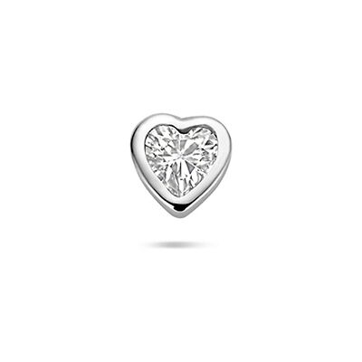 Quickjewels Huiscollectie Zilver Zilver Gerhodineerde flat back piercing hartje zirkonia 4,5 mm 1342169 Quickjewels Huiscollectie Zilver Zilver Gerhodineerde flat back piercing hartje zirkonia 4,5 mm 1342169