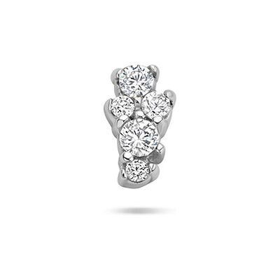 Quickjewels Huiscollectie Zilver Zilver Gerhodineerde flat back piercing zirkonia 6,5 mm 1342173 Quickjewels Huiscollectie Zilver Zilver Gerhodineerde flat back piercing zirkonia 6,5 mm 1342173