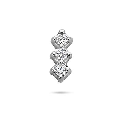Quickjewels Huiscollectie Zilver Zilver Gerhodineerde flat back piercing zirkonia 6,5 mm 1342174 Quickjewels Huiscollectie Zilver Zilver Gerhodineerde flat back piercing zirkonia 6,5 mm 1342174