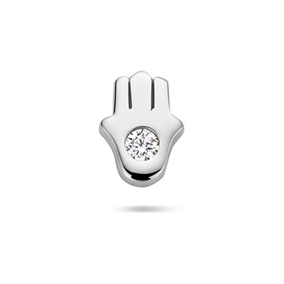 Quickjewels Huiscollectie Zilver Zilver Gerhodineerde flat back piercing hand van fatima zirkonia 6 mm 1342182 Quickjewels Huiscollectie Zilver Zilver Gerhodineerde flat back piercing hand van fatima zirkonia 6 mm 1342182