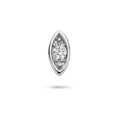 Quickjewels Huiscollectie Zilver Zilver Gerhodineerde flat back piercing boze oog zirkonia 6 mm 1342183 Quickjewels Huiscollectie Zilver Zilver Gerhodineerde flat back piercing boze oog zirkonia 6 mm 1342183