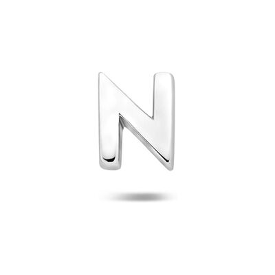 Quickjewels Huiscollectie Zilver Zilver Gerhodineerde flat back piercing letter 6 mm 1342424 Quickjewels Huiscollectie Zilver Zilver Gerhodineerde flat back piercing letter 6 mm 1342424