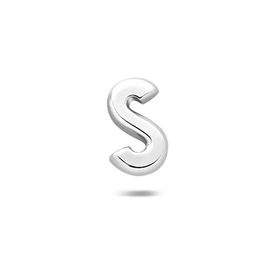 Quickjewels Huiscollectie Zilver Zilver Gerhodineerde flat back piercing letter 6 mm 1342429 Quickjewels Huiscollectie Zilver Zilver Gerhodineerde flat back piercing letter 6 mm 1342429