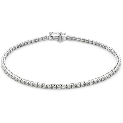 Quickjewels Huiscollectie Zilver Zilver Gerhodineerde tennisarmband lab grown diamant 1.00ct f vs 2,1 mm 17,5 cm 1342462 Quickjewels Huiscollectie Zilver Zilver Gerhodineerde tennisarmband lab grown diamant 1.00ct f vs 2,1 mm 17,5 cm 1342462