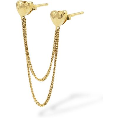 BUDDHA TO BUDDHA Heart Double Chain - Oorbel - 914GV one BUDDHA TO BUDDHA Heart Double Chain - Oorbel - 914GV one