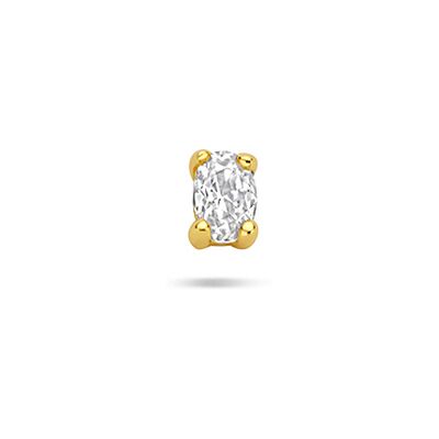 Quickjewels Huiscollectie Zilver zilver verguld (geel) flat back piercing ovaal zirkonia 3 mm 1 micron 2104176 Quickjewels Huiscollectie Zilver zilver verguld (geel) flat back piercing ovaal zirkonia 3 mm 1 micron 2104176