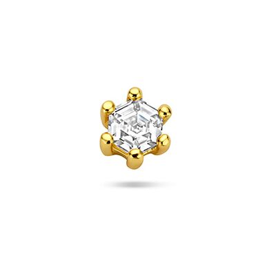 Quickjewels Huiscollectie Zilver zilver verguld (geel) flat back piercing zirkonia 1 micron 4 mm 2104181 Quickjewels Huiscollectie Zilver zilver verguld (geel) flat back piercing zirkonia 1 micron 4 mm 2104181