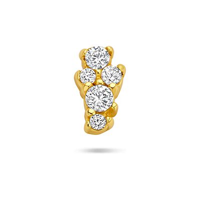 Quickjewels Huiscollectie Zilver zilver verguld (geel) flat back piercing zirkonia 6,5 mm 1 micron 2104187 Quickjewels Huiscollectie Zilver zilver verguld (geel) flat back piercing zirkonia 6,5 mm 1 micron 2104187