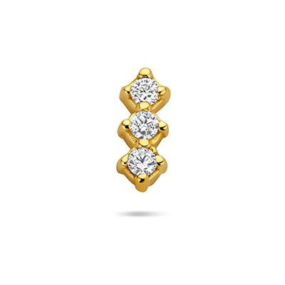 Quickjewels Huiscollectie Zilver zilver verguld (geel) flat back piercing zirkonia 6,5 mm 1 micron 2104188 Quickjewels Huiscollectie Zilver zilver verguld (geel) flat back piercing zirkonia 6,5 mm 1 micron 2104188