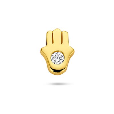 Quickjewels Huiscollectie Zilver zilver verguld (geel) flat back piercing hand van fatima zirkonia 6 mm 1 micron 2104196 Quickjewels Huiscollectie Zilver zilver verguld (geel) flat back piercing hand van fatima zirkonia 6 mm 1 micron 2104196