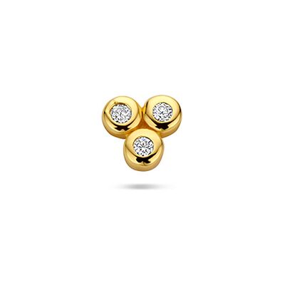 Quickjewels Huiscollectie Zilver zilver verguld (geel) flat back piercing zirkonia 3,5 mm 1 micron 2104201 Quickjewels Huiscollectie Zilver zilver verguld (geel) flat back piercing zirkonia 3,5 mm 1 micron 2104201