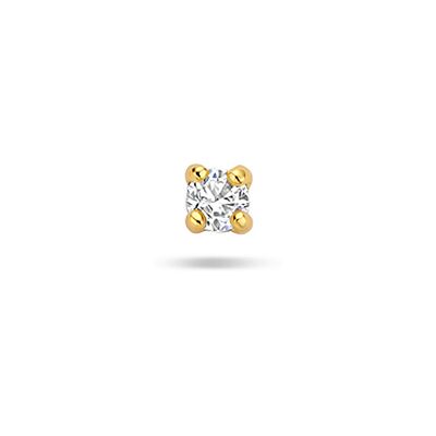 Quickjewels Huiscollectie Zilver zilver verguld (geel) flat back piercing zirkonia 1 micron 2104211 Quickjewels Huiscollectie Zilver zilver verguld (geel) flat back piercing zirkonia 1 micron 2104211