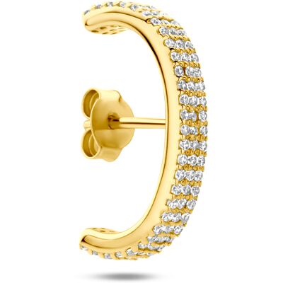 Quickjewels Huiscollectie Zilver zilver verguld (geel) suspender oorbel zirkonia 20 mm 1 micron 2104234 Quickjewels Huiscollectie Zilver zilver verguld (geel) suspender oorbel zirkonia 20 mm 1 micron 2104234