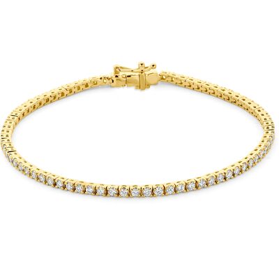 Quickjewels Huiscollectie Zilver zilver verguld (geel) tennisarmband lab grown diamant 2.00ct f vs 2,2 mm 17,5 cm 3 micron 2104305 Quickjewels Huiscollectie Zilver zilver verguld (geel) tennisarmband lab grown diamant 2.00ct f vs 2,2 mm 17,5 cm 3 micron 2104305