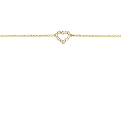 Quickjewels Huiscollectie Goud armband hart diamant 0.06ct h p1 16,5-17,5-18,5 cm 14K geelgoud 4015982 Quickjewels Huiscollectie Goud armband hart diamant 0.06ct h p1 16,5-17,5-18,5 cm 14K geelgoud 4015982