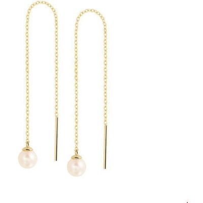 Quickjewels Huiscollectie Goud doortrekoorbellen parel 14K geelgoud 4019384 Quickjewels Huiscollectie Goud doortrekoorbellen parel 14K geelgoud 4019384