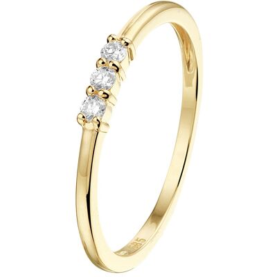 Quickjewels Huiscollectie Goud ring diamant 0.09ct h si 14K geelgoud 4023414 Quickjewels Huiscollectie Goud ring diamant 0.09ct h si 14K geelgoud 4023414