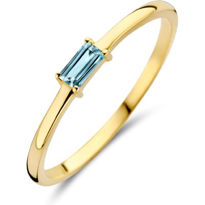 Quickjewels Huiscollectie Goud ring met geboortesteen aquamarijn maart 14K geelgoud 4027249 Quickjewels Huiscollectie Goud ring met geboortesteen aquamarijn maart 14K geelgoud 4027249