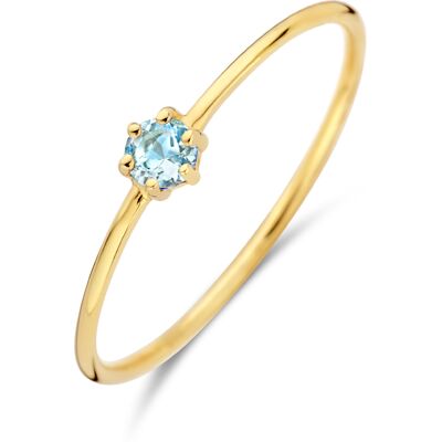 Quickjewels Huiscollectie Goud ring met geboortesteen aquamarijn maart 14K geelgoud 4027639 Quickjewels Huiscollectie Goud ring met geboortesteen aquamarijn maart 14K geelgoud 4027639