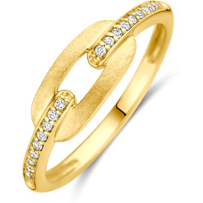 Quickjewels Huiscollectie Goud 14K geelgoud ring poli/mat diamant 0.08ct h si 4034611 18.50 Quickjewels Huiscollectie Goud 14K geelgoud ring poli/mat diamant 0.08ct h si 4034611 18.50