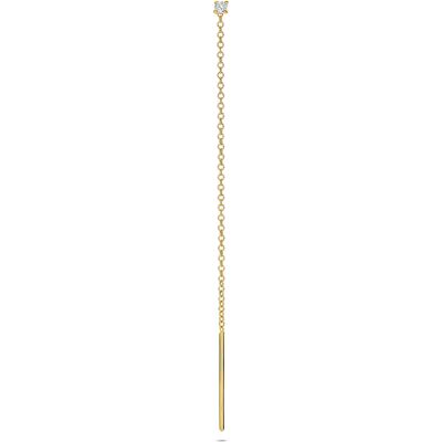 Quickjewels Huiscollectie Goud 14K geelgoud doortrekoorbel diamant 0.03ct h si per stuk 7 cm 4035186 Quickjewels Huiscollectie Goud 14K geelgoud doortrekoorbel diamant 0.03ct h si per stuk 7 cm 4035186