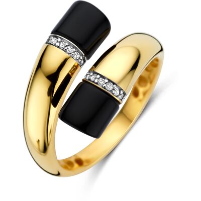 Quickjewels Huiscollectie Goud 14K geelgoud ring onyx diamant 0.07ct h si 4035198 17.75 Quickjewels Huiscollectie Goud 14K geelgoud ring onyx diamant 0.07ct h si 4035198 17.75