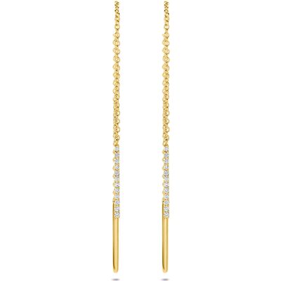 Quickjewels Huiscollectie Goud 14K geelgoud doortrekoorbellen diamant 0.08ct (2x 0.04ct) h si 85 mm 4036232 Quickjewels Huiscollectie Goud 14K geelgoud doortrekoorbellen diamant 0.08ct (2x 0.04ct) h si 85 mm 4036232