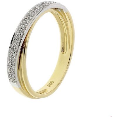 Quickjewels Huiscollectie Goud ring diamant 0.16ct h si 14K bicolor goud geel/wit 4207581 Quickjewels Huiscollectie Goud ring diamant 0.16ct h si 14K bicolor goud geel/wit 4207581