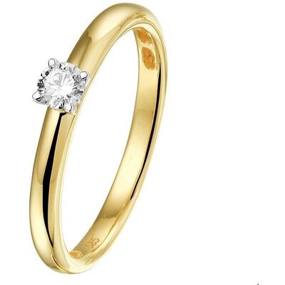 Quickjewels Huiscollectie Goud ring diamant 0.15ct h si 14K bicolor goud geel/wit 4208377 Quickjewels Huiscollectie Goud ring diamant 0.15ct h si 14K bicolor goud geel/wit 4208377