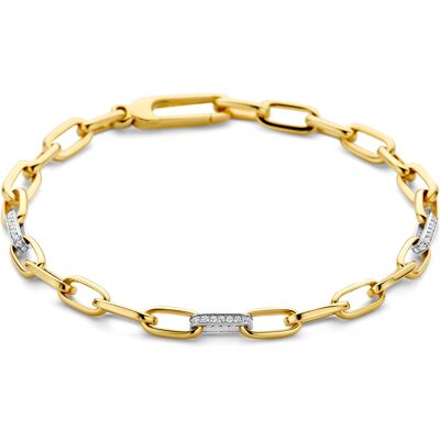 Quickjewels Huiscollectie Goud 14K bicolor goud geel/wit armband closed forever diamant 0.27ct g si 4,8 mm 19 cm 4209153 Quickjewels Huiscollectie Goud 14K bicolor goud geel/wit armband closed forever diamant 0.27ct g si 4,8 mm 19 cm 4209153