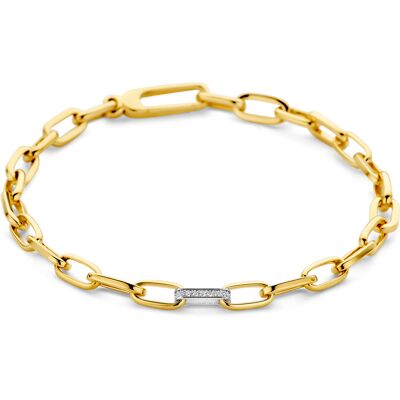 Quickjewels Huiscollectie Goud 14K bicolor goud geel/wit armband closed forever diamant 0.09ct g si 4,8 mm 19 cm 4209154 Quickjewels Huiscollectie Goud 14K bicolor goud geel/wit armband closed forever diamant 0.09ct g si 4,8 mm 19 cm 4209154