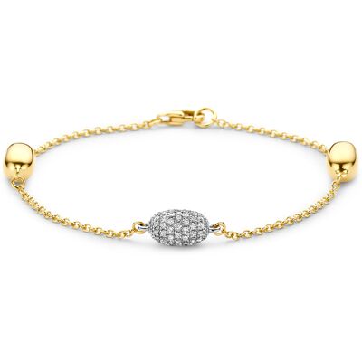 Quickjewels Huiscollectie Goud 14K bicolor goud geel/wit armband diamant 0.80ct h si 19 cm 4209228 Quickjewels Huiscollectie Goud 14K bicolor goud geel/wit armband diamant 0.80ct h si 19 cm 4209228