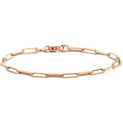 Quickjewels Huiscollectie Goud armband paperclip vierkante buis 3,0 mm 18 cm 14K roségoud 4401378 Quickjewels Huiscollectie Goud armband paperclip vierkante buis 3,0 mm 18 cm 14K roségoud 4401378