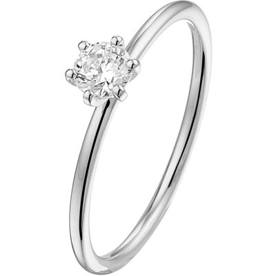 Quickjewels Huiscollectie Goud ring lab grown diamant 0.25ct f vsi 14K wit met palladium 4600101 Quickjewels Huiscollectie Goud ring lab grown diamant 0.25ct f vsi 14K wit met palladium 4600101