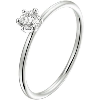 Quickjewels Huiscollectie Goud ring diamant 0.245ct h si 14K wit met palladium 4600114 Quickjewels Huiscollectie Goud ring diamant 0.245ct h si 14K wit met palladium 4600114