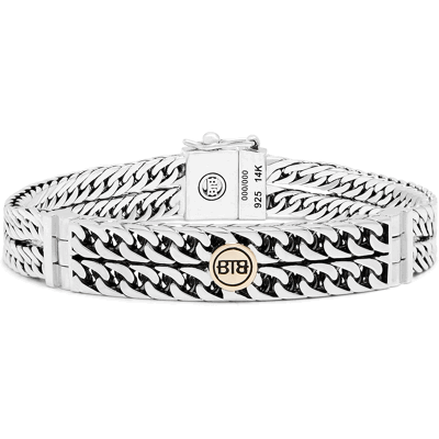 BUDDHA TO BUDDHA 142 - Esther Double Mini Limited - Silver Gold - Armband-lengte 19 cm BUDDHA TO BUDDHA 142 - Esther Double Mini Limited - Silver Gold - Armband-lengte 19 cm