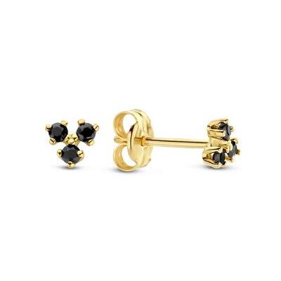 Jackie Gold - Triangle Onyx Studs JKE23.012 - Oorbellen Jackie Gold - Triangle Onyx Studs JKE23.012 - Oorbellen