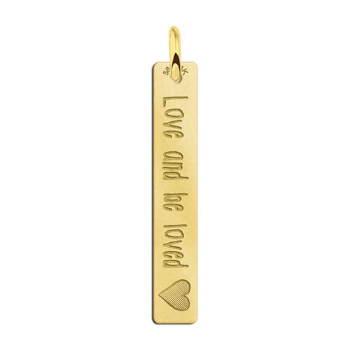 Names4ever Verticale Bar Ketting Hanger met Gravure van Goud Goudkleurig