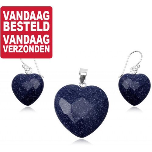 Blue Sand Sieradenset / Oorhangers + Hanger 1665 blauw