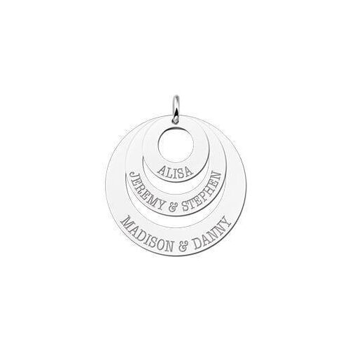 Names4ever Zilveren Cirkel Naamketting Zilverkleurig Zilveren Bolletjes Ketting 45-50cm ZCB02